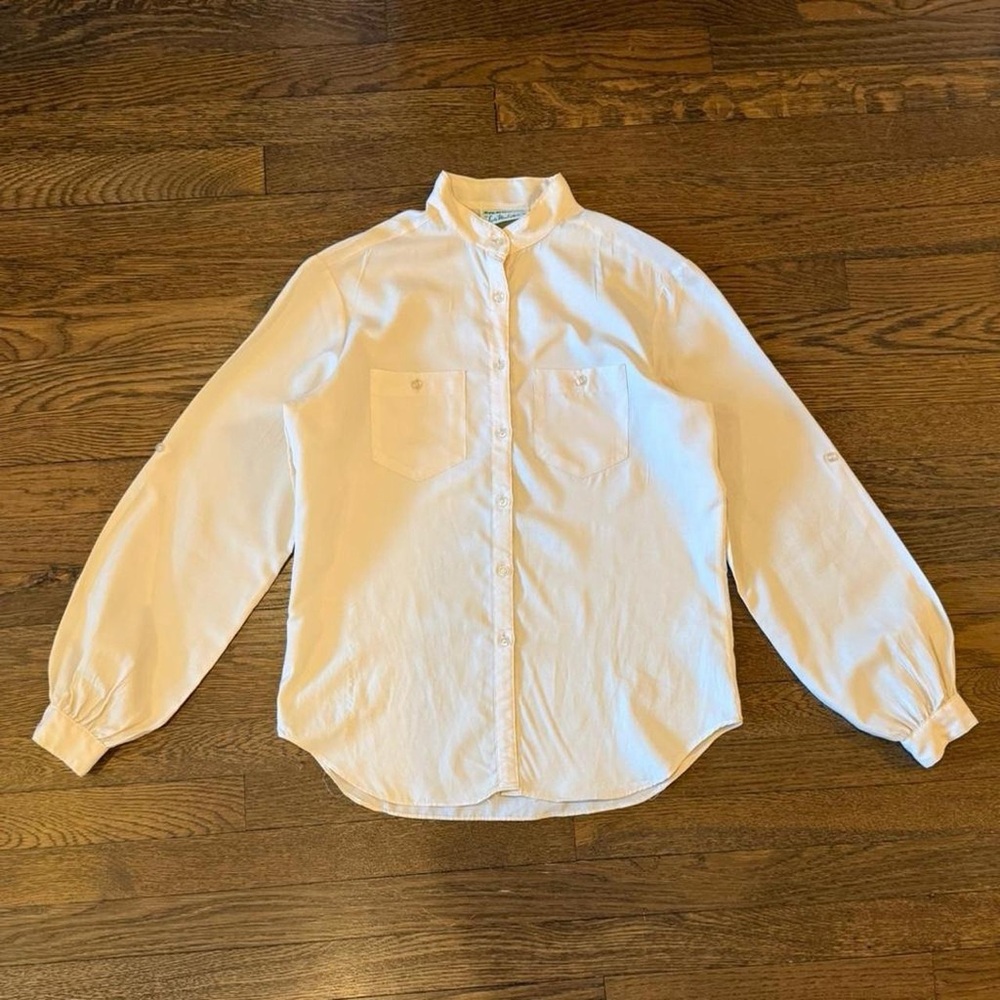 Silkhana 80s Cream Puffy Sleeve Button Up